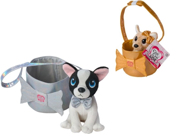 Chi Chi Love Shimmer & Shine plysbamsehund med håndtaske 15 cm