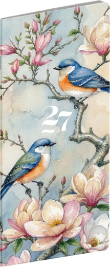 Notique lommecalender Fugle 2027 (månedlig) 8 × 18 cm