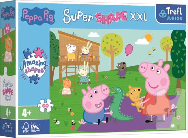 Puslespil 60 XXL Super Shape – sjov med lillebror, GRISEN PEPPA