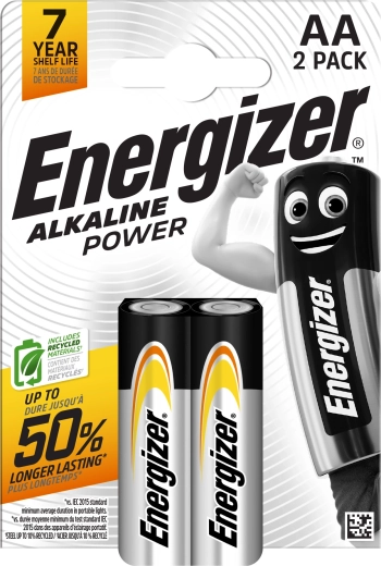 Alkaliske batterier AA ENERGIZER Alkaline Power, 2 stk.