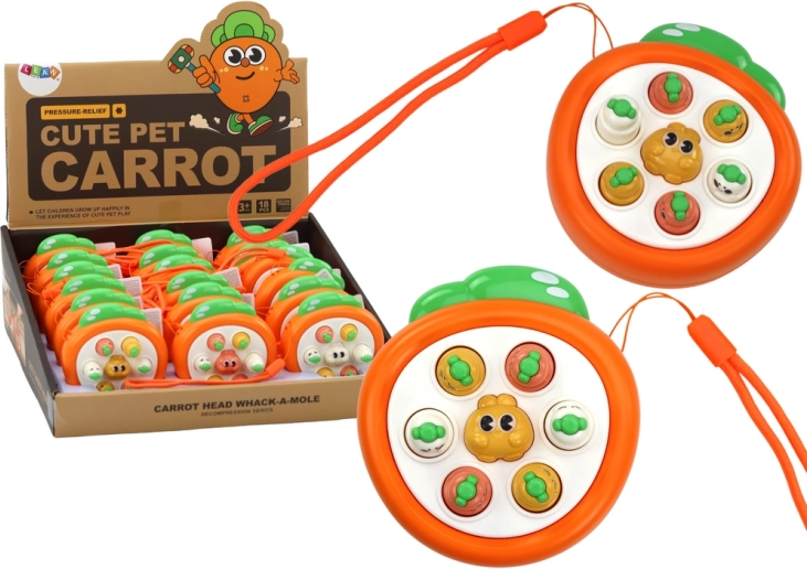 Mini arkadespil Wac A Mole Gulerødder Orange