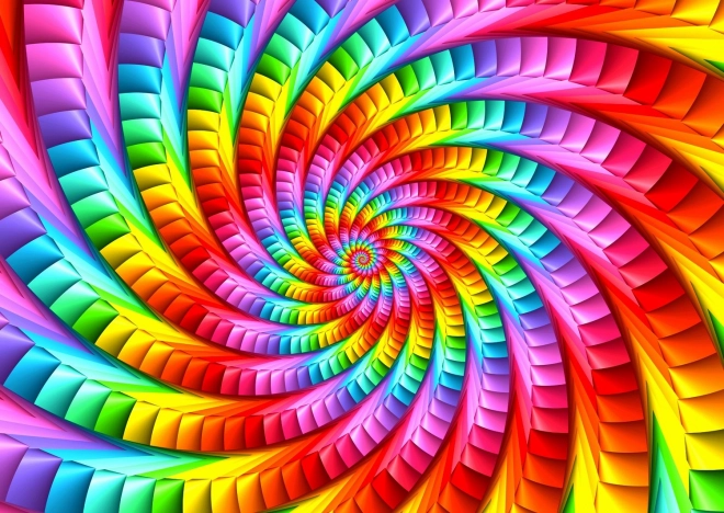 Puslespil Regnbue psykedelisk spiral