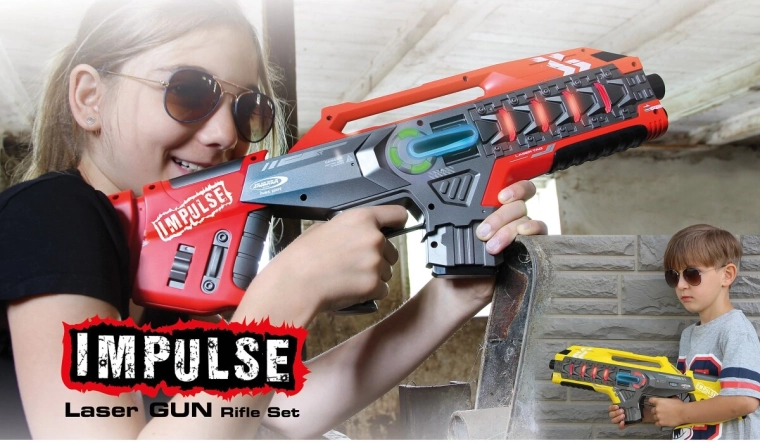 Impulse laser tag-sæt med pistoler gul/rød
