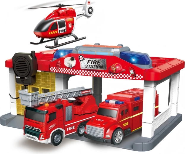 Brandstation med helikopter, lys og lyd