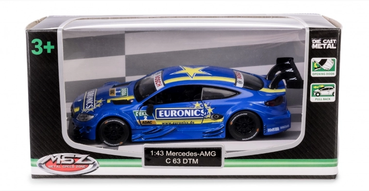 Metalmodel MERCEDES‑AMG C 63 DTM 1:43 med optræksmotor