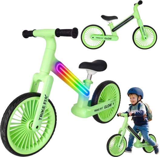 Trike Fix Glow LED løbecykel til børn – Neongrøn