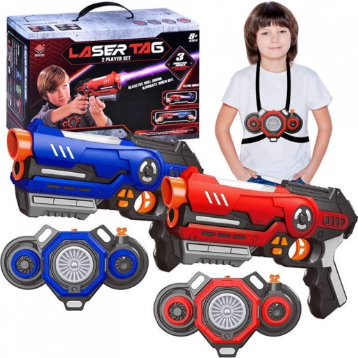 Laser tag-sæt til 2 spillere med veste og lyseffekter