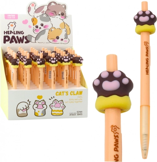 Gelpenn Kattepote brun blå blæk 15 cm 0,5 mm