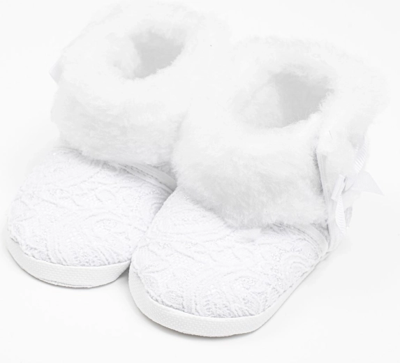 Baby vinter blonde støvletter New Baby, hvide, 0–3 måneder
