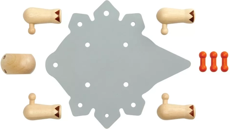 Forskellige materialer: træ og gummi