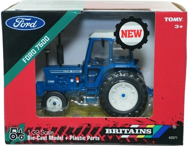 Britains modeltraktor Ford 7600 med tvillingemontering 1:32