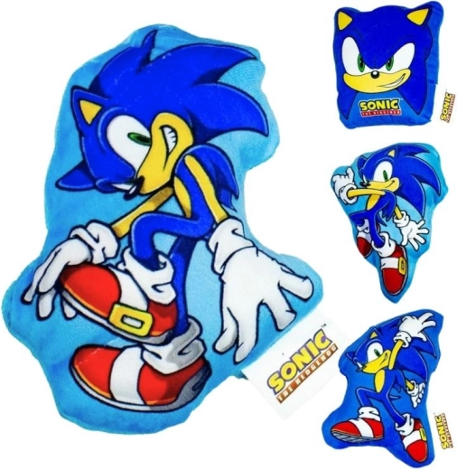 Plysbetrukket pude SONIC – 4 motiver, 15 cm