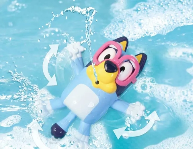 Sjov i badekarret med Bluey-motiv