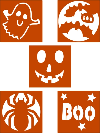 Sæt halloweenstencils - 5 stk.