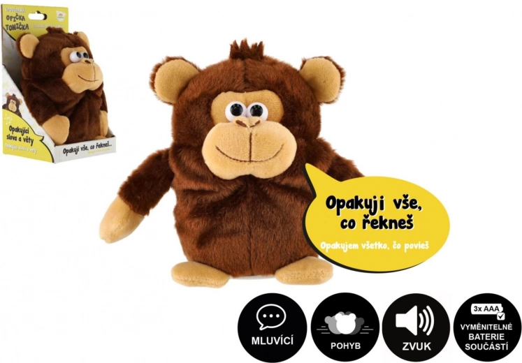 Plysbamse Abe Tonicka gentager sætninger 18 cm med lyd