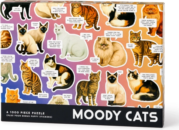 Galison puslespil Moody Cats 1000 brikker