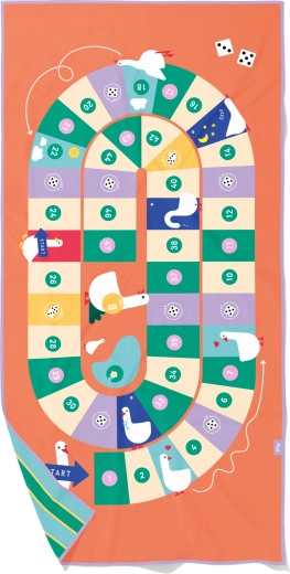 Quut børnehåndklæde 2-i-1 legehåndklæde Gåsespil, 140 × 70 cm