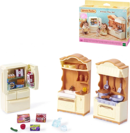 Sylvanian Families køkkenelement med køleskab – 37 dele