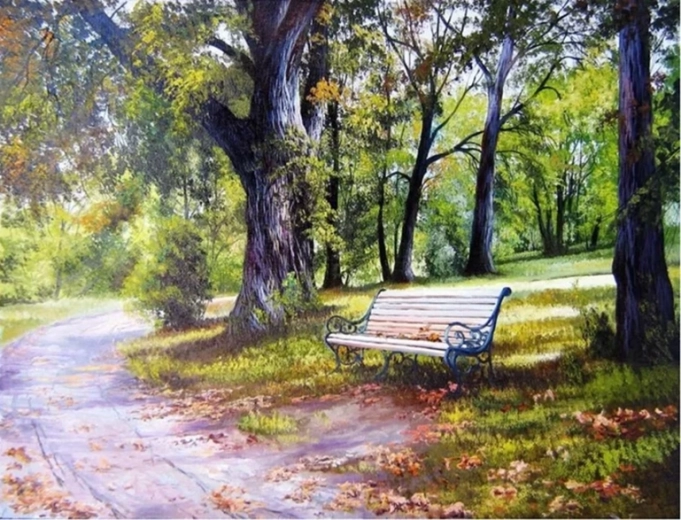 Norimpex Mal efter tal Parkbænk 40 × 50 cm