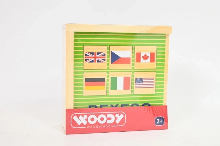 Woody træ-memory med landenes flag - 44 brikker