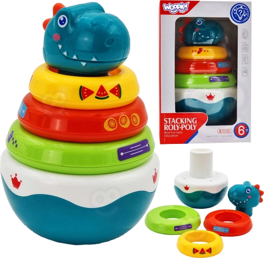 Woopie Baby sanselegetøj Dino bunke til spædbørn