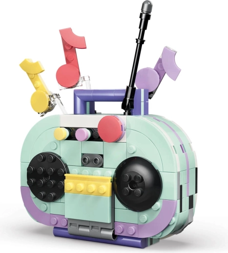 Retroboombox og grammofon