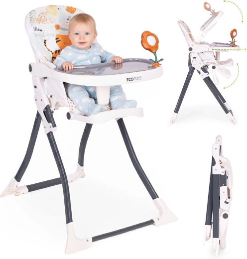 Sammenklappelig højstol med legetøj ecotoys