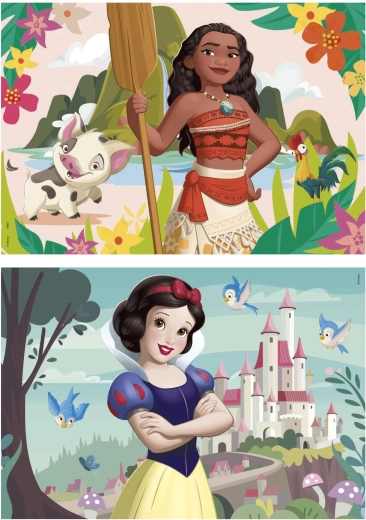 Træpuslespil Disney-prinsesser Vaiana og Snehvide 2×50 brikker