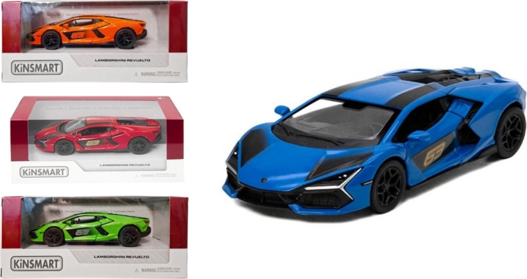 Lamborghini Revuelto metalmodel med optræksmotor Pull Back