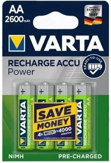 Varta genopladelige AA-batterier 2600 mAh Ready2Use, 4 stk.