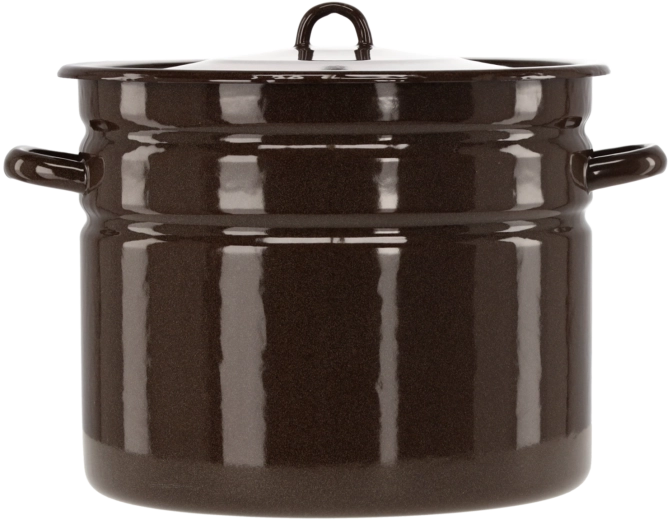 emaljeret gryde 20 l, 32 cm, brun med låg