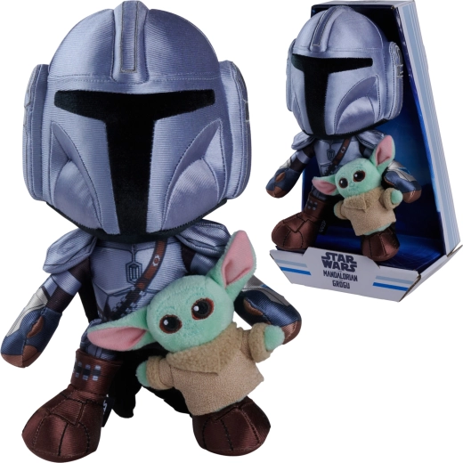 Disney Star Wars plyssæt Mandalorian og Grogu 25 cm og 7 cm