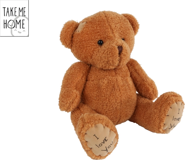 Siddende plysbamsebjørn Take Me Home 25 cm