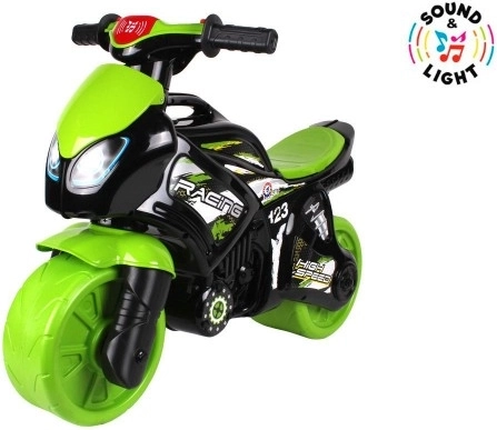 Grøn-sort børne løbecykel motorcykel
