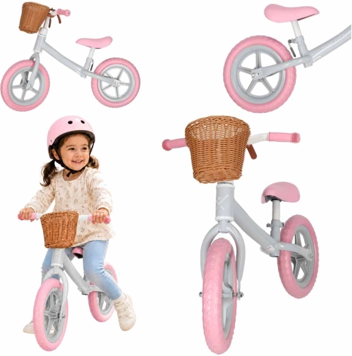 Løbecykel Trike Fix Balance med kurv pink