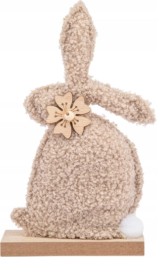 Bouclé dekorativ kaninfigur beige 22 cm