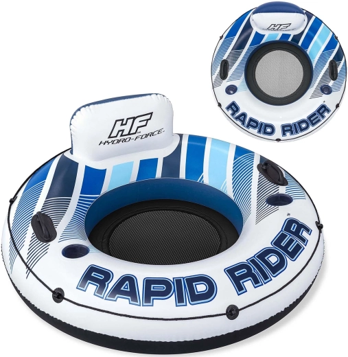 Oppustelig badering med ryglæn HYDRO‑FORCE Rapid Rider 122 cm