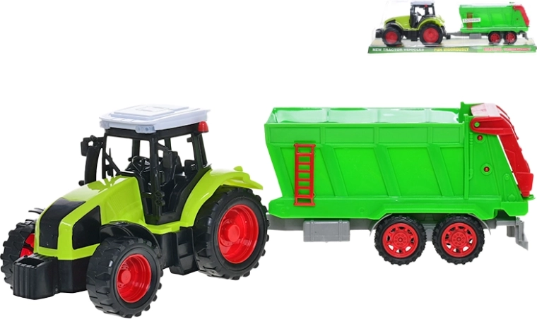 Traktor med trailer med svinghjulstræk 36 cm
