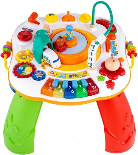 Interaktivt talende legebord med kørende tog NEW BABY CZ/SK