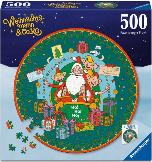 Ravensburger rundt puslespil Den hemmelige verden Santa Clause 500 brikker