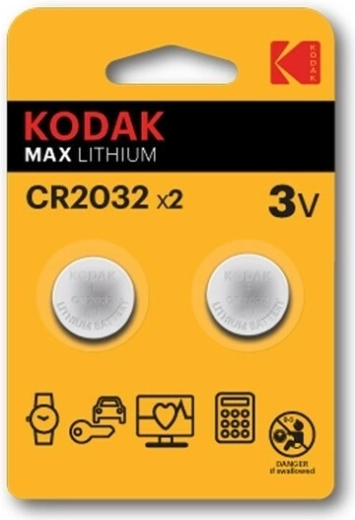 Lithium-knapcellebatteri KODAK CR2032 3 V, 2 stk.