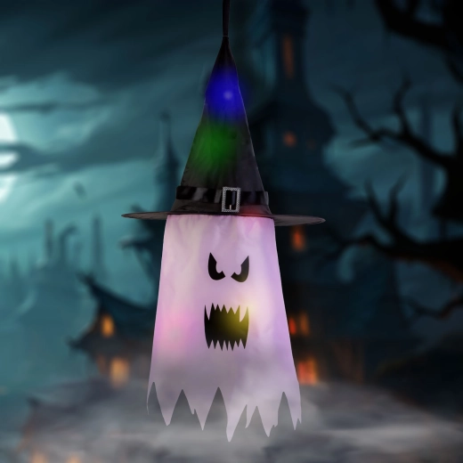 Halloween-hængende LED-dekoration, spøgelse, pink