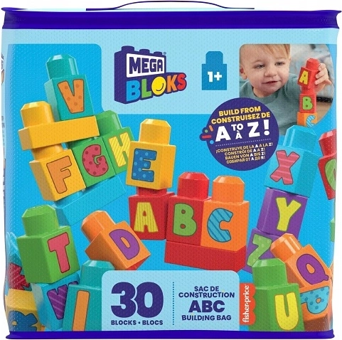 Mega Bloks First Builders ABC farverige klodser med bogstaver i taske