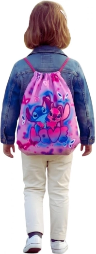 Pige-gymnastikpose med snøre Lilo og Stitch, lyserød
