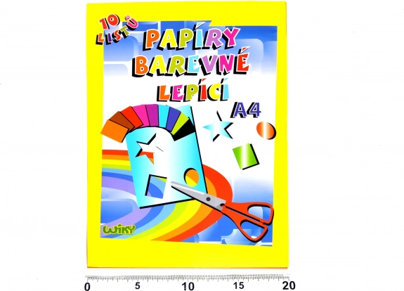 Farvede selvklæbende papirer A4, 10 ark