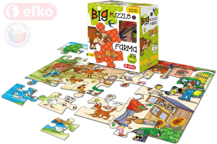 Efko baby-puslespil big farm – store brikker 24 brikker