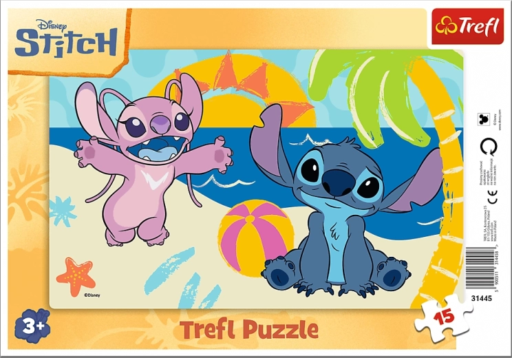 Trefl puslespil Lilo & Stitch: ved havet 15 brikker