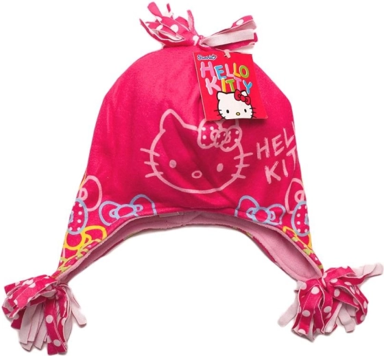 Rød fleecehue til børn med Hello Kitty