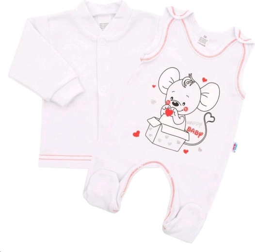 Baby-sæt New Baby Mouse hvid 80 (9–12 måneder)