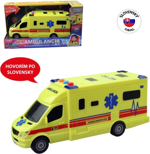 Ambulance med friløb med lys og lyd 19 cm